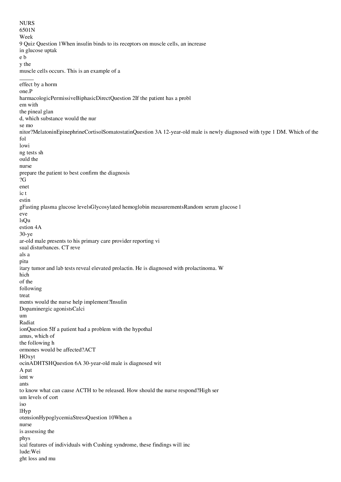 Preview image for NURS 6501N Week 9 Quiz /NURS 6501N Week 9 Quiz /NURS 6501N Week 9 Quiz